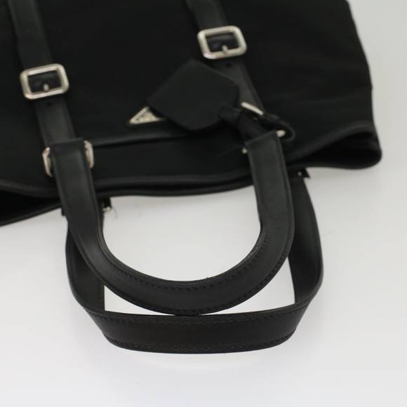 PRADA Tote Bag Leather Nylon Black Auth 48131 - Picture 7 of 16